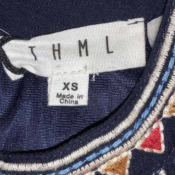 NWT THML - Navy Sleeveless Dress with Embroidery Detail - Picture 13 of 15